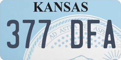 KS license plate 377DFA