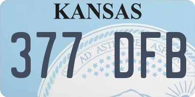 KS license plate 377DFB