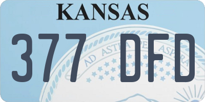 KS license plate 377DFD