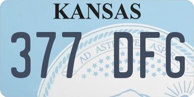 KS license plate 377DFG