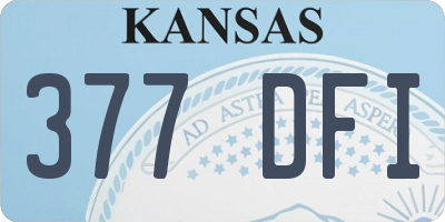 KS license plate 377DFI