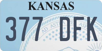 KS license plate 377DFK