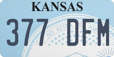 KS license plate 377DFM