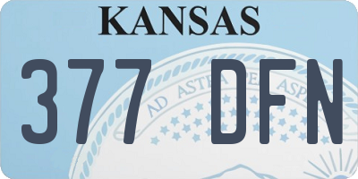 KS license plate 377DFN