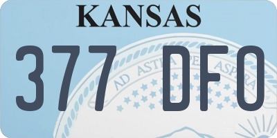 KS license plate 377DFO