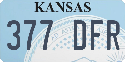 KS license plate 377DFR