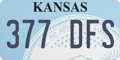 KS license plate 377DFS