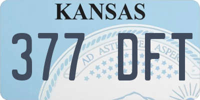 KS license plate 377DFT