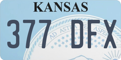 KS license plate 377DFX