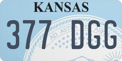 KS license plate 377DGG