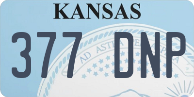 KS license plate 377DNP