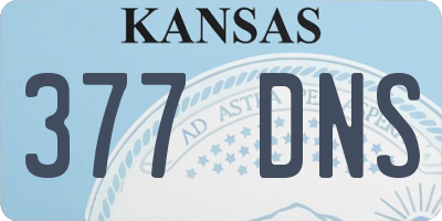 KS license plate 377DNS