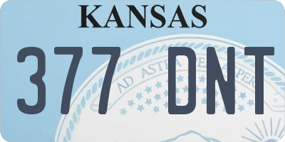 KS license plate 377DNT