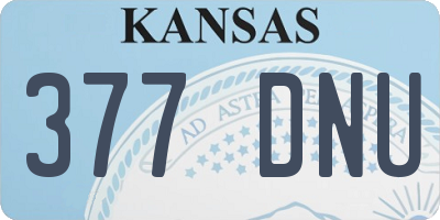 KS license plate 377DNU