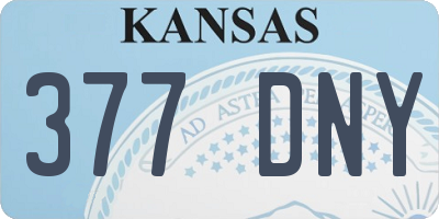 KS license plate 377DNY