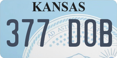 KS license plate 377DOB
