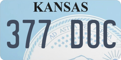 KS license plate 377DOC