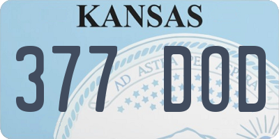 KS license plate 377DOD