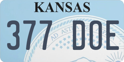 KS license plate 377DOE