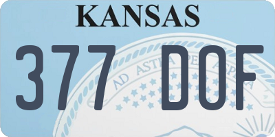 KS license plate 377DOF