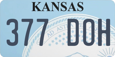 KS license plate 377DOH