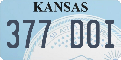 KS license plate 377DOI