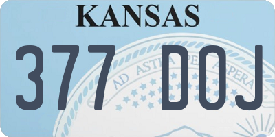 KS license plate 377DOJ