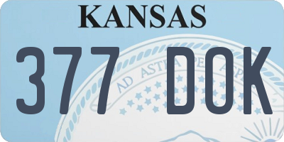 KS license plate 377DOK