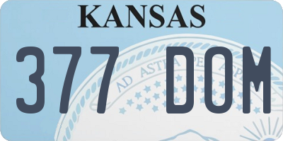 KS license plate 377DOM