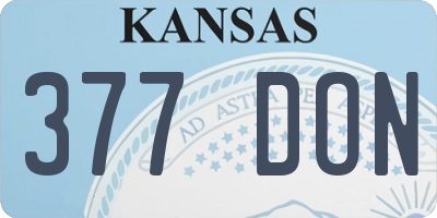 KS license plate 377DON