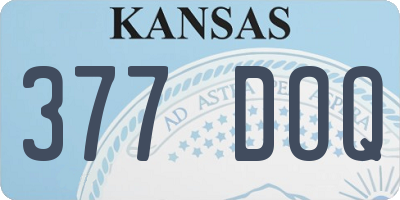 KS license plate 377DOQ