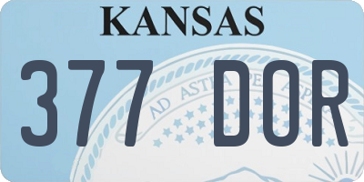 KS license plate 377DOR