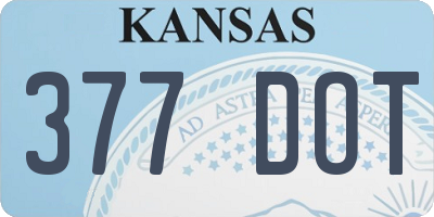 KS license plate 377DOT