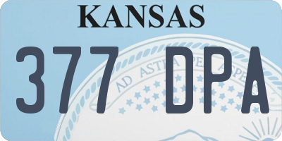 KS license plate 377DPA