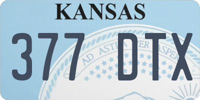 KS license plate 377DTX