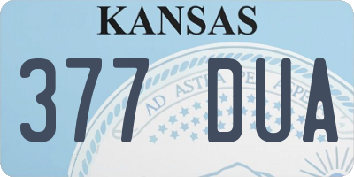 KS license plate 377DUA