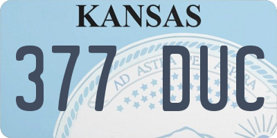 KS license plate 377DUC