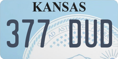KS license plate 377DUD