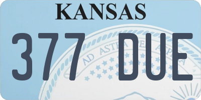 KS license plate 377DUE