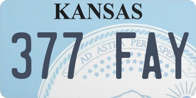 KS license plate 377FAY
