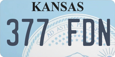 KS license plate 377FDN