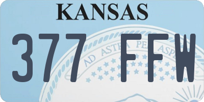 KS license plate 377FFW