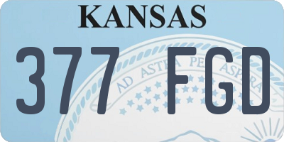 KS license plate 377FGD