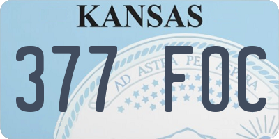 KS license plate 377FOC