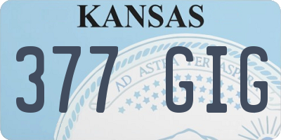 KS license plate 377GIG