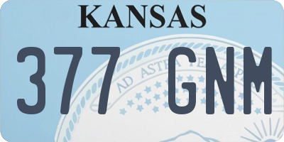 KS license plate 377GNM