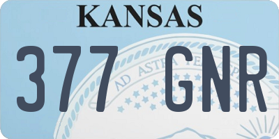 KS license plate 377GNR