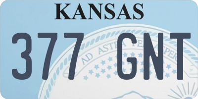 KS license plate 377GNT