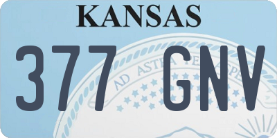 KS license plate 377GNV