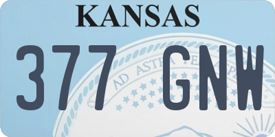KS license plate 377GNW